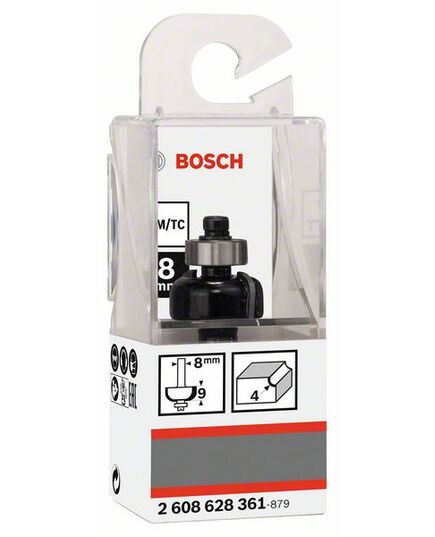 Фреза BOSCH галтельная с подшипником R4 20,7х9x8мм Z2 (2608628361), изображение 2