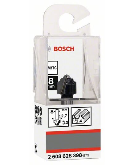 Фреза BOSCH пазовая фасонная R2,4 12,7х12,7x8мм Z2 (2608628398), изображение 2
