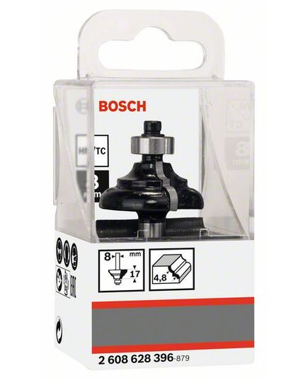 Фреза BOSCH кромочная калевочная профильная R4,8 14,3x8мм Z2 (2608628396), изображение 2