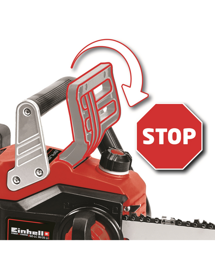 Аккумуляторная пила цепная EINHELL PXC GE-LC 36/35 Li-Solo, без АКБ и ЗУ, 14", изображение 7 от магазина Планета Инструмент Аккумуляторная пила цепная EINHELL PXC GE-LC 36/35 Li-Solo, без АКБ и ЗУ, 14", изображение 7