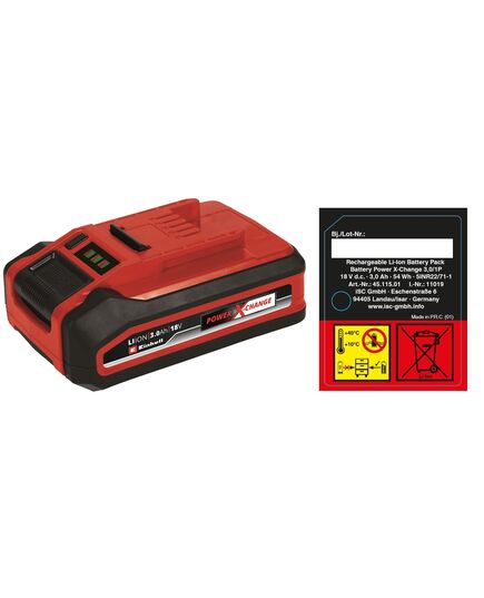Аккумулятор EINHELL PXC Plus, 18В 3.0Ач Li-ion 0.58кг, изображение 5