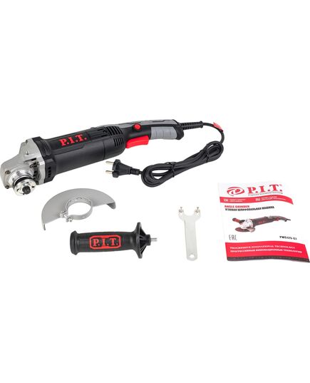 Угловая шлифмашина P.I.T. РWS125-C7 МАСТЕР, 125 мм, 1200 вт, длинная рукоятка, изображение 8