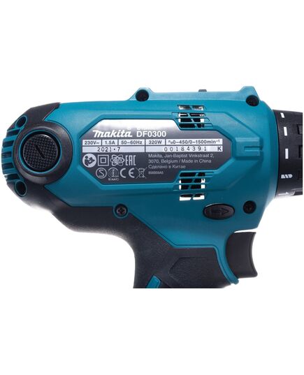 Шуруповерт сетевой MAKITA DF0300X2, 320Вт, набор бит 11 шт. D-30651, изображение 4