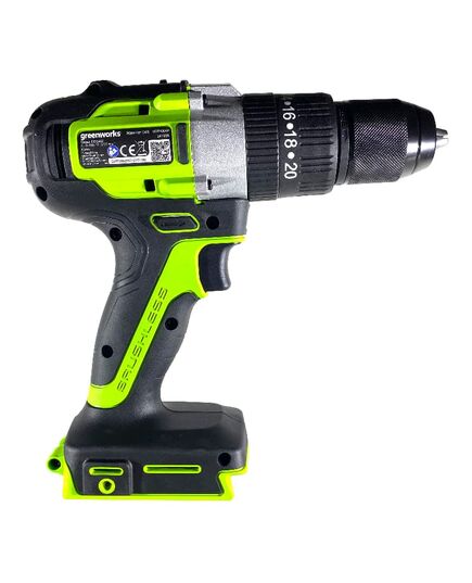 Аккумуляторный шуруповерт ударный GREENWORKS GD24DD60, без АКБ и ЗУ, изображение 2 от магазина Планета Инструмент Аккумуляторный шуруповерт ударный GREENWORKS GD24DD60, без АКБ и ЗУ, изображение 2