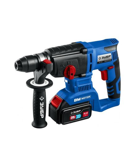 Аккумуляторный перфоратор ЗУБР PB-260-42 серия «ПРОФЕССИОНАЛ», бесщеточный, Li-Ion 2х4Ач, SDS-Plus, кейс, изображение 2