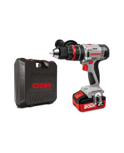 Аккумуляторный шуруповерт ударный CROWN CT21075HMX-4 BMC, кейс, изображение 3