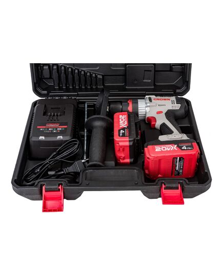 Аккумуляторный шуруповерт ударный CROWN CT21075HMX-4 BMC, кейс, изображение 4