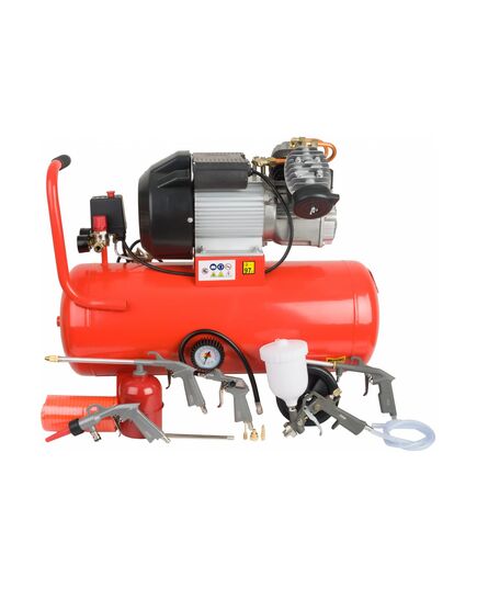 Компрессор FUBAG AUTO MASTER KIT, 2.2кВт, 50л, масляный, + 10 предметов, изображение 2 от магазина Планета Инструмент Компрессор FUBAG AUTO MASTER KIT, 2.2кВт, 50л, масляный, + 10 предметов, изображение 2