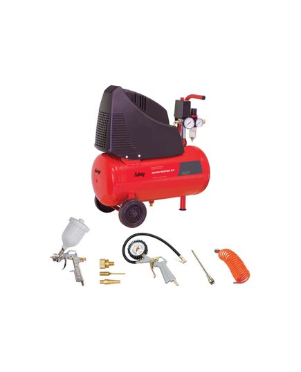 Компрессор FUBAG HOUSE MASTER KIT, 1.1кВт, 24л, безмасляный, 5 предметов оснастки, изображение 6 от магазина Планета Инструмент Компрессор FUBAG HOUSE MASTER KIT, 1.1кВт, 24л, безмасляный, 5 предметов оснастки, изображение 6
