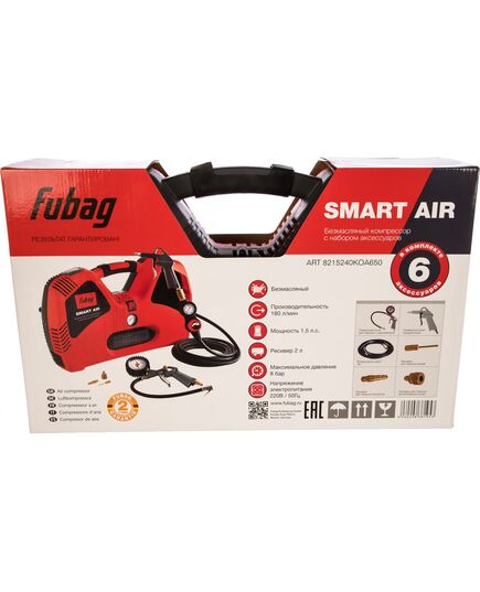 Компрессор FUBAG SMART AIR, 1.1кВт, 2л, безмасляный, изображение 4
