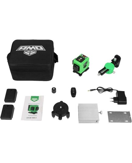 Нивелир лазерный AMO LN 3D-360-3 с зеленым лучом, изображение 6