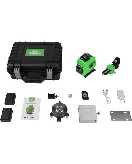 Нивелир лазерный AMO LN 4D-360-5 с зеленым лучом, 4 плоскости, изображение 5