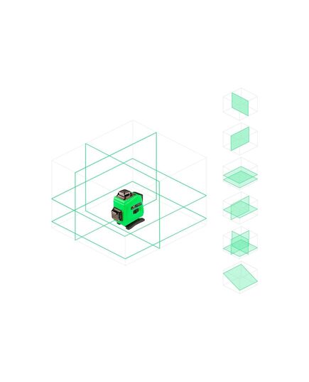 Нивелир лазерный AMO LN 4D-360-5 с зеленым лучом, 4 плоскости, изображение 6