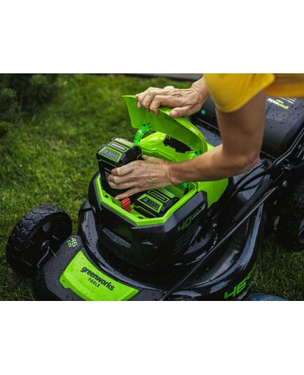 Газонокосилка аккумуляторная GREENWORKS GD40LM46SP, 40 В, самоходная, без АКК и ЗУ, изображение 2 от магазина Планета Инструмент Газонокосилка аккумуляторная GREENWORKS GD40LM46SP, 40 В, самоходная, без АКК и ЗУ, изображение 2