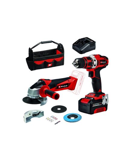 Набор инструмента EINHELL PXC TE-TK 18/2 Li Kit (CD+AG), 18В 1х4Ач Li-ion (Акк. дрель TE-CD 18/40 Li + Акк. УШМ TC-AG 18/115 Li), изображение 2