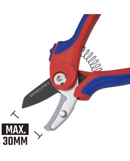 Секатор WORKPRO 180 мм для сухой поросли, изображение 3 от магазина Планета Инструмент Секатор WORKPRO 180 мм для сухой поросли, изображение 3