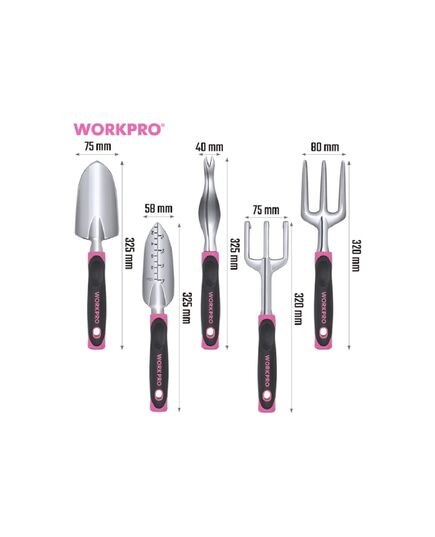 Набор садовых инструментов WORKPRO для женщин 5 предметов, изображение 4