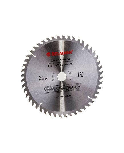 Диск пильный по дереву БЕЛМАШ RD125A (280х3/2х32/30 мм; 48Т) z48, изображение 2