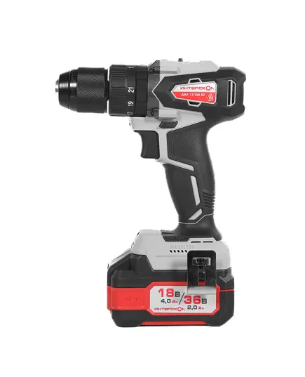 Аккумуляторный шуруповерт ударный ИНТЕРСКОЛ ДАУ-13/36В 50, бесщеточный, 2х2Ач, ЗУ, кейс, изображение 2