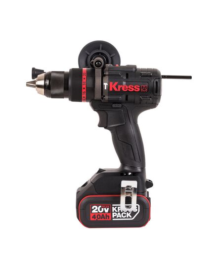 Аккумуляторный шуруповерт ударный KRESS KUC35, 20В, 2х4Ач Li-ion, 150Нм, 550/2000об/мин, 10450/38000уд/мин, БЗП13мм, 1.5кг, бесщеточный, изображение 2