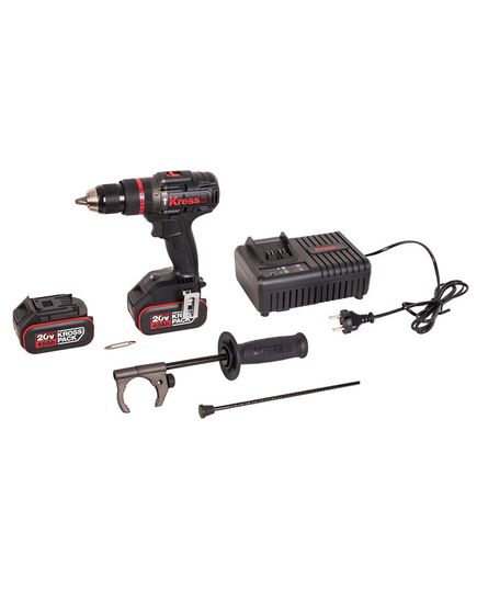 Аккумуляторный шуруповерт ударный KRESS KUC35, 20В, 2х4Ач Li-ion, 150Нм, 550/2000об/мин, 10450/38000уд/мин, БЗП13мм, 1.5кг, бесщеточный, изображение 5