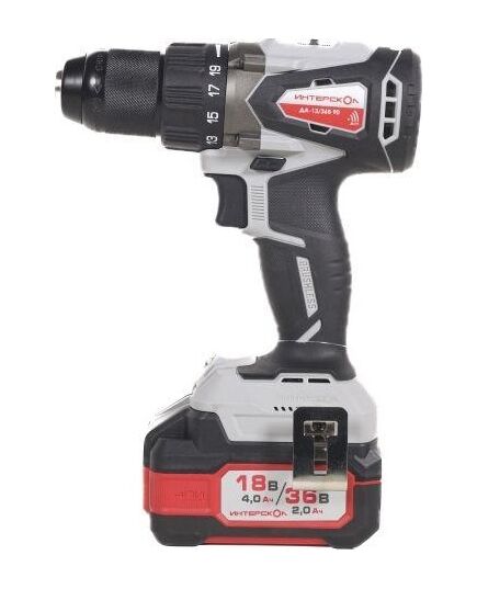Аккумуляторный шуруповерт ИНТЕРСКОЛ ДА-13/36В 90, бесщеточный, 90Нм, 2х2Ач, ЗУ, кейс, изображение 2