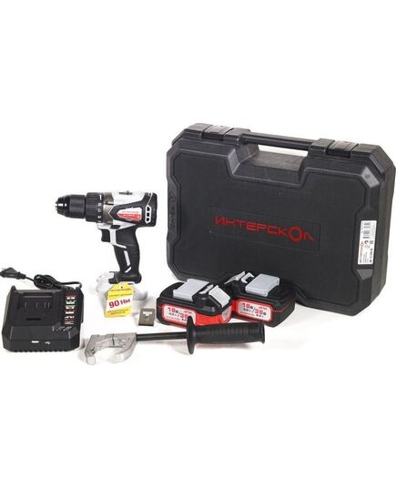 Аккумуляторный шуруповерт ИНТЕРСКОЛ ДА-13/36В 90, бесщеточный, 90Нм, 2х2Ач, ЗУ, кейс, изображение 5