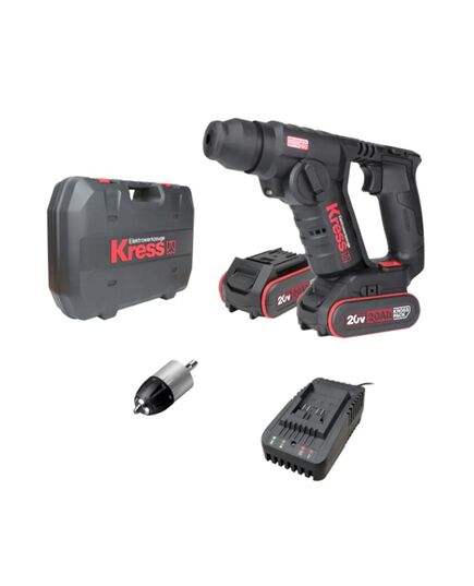 Аккумуляторный перфоратор KRESS KU380, 20В, 1.7Дж, SDS-Plus, кейс, изображение 4