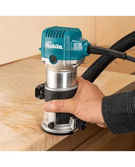 Фрезер кромочный MAKITA RT0702C, 710Вт, 10000-34000об/м, цанга 6 и 8 мм, копир. втулка, паралл. упор, ключ - 2шт, изображение 5