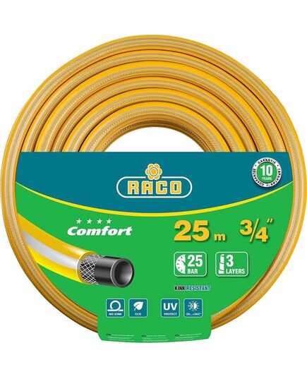 Шланг поливочный RACO COMFORT 3/4″, 25м 25атм трёхслойный, армированный (40303-3/4-25)