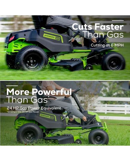 Трактор садовый GREENWORKS аккумуляторный GC82LT107 (без АКБ и ЗУ), изображение 2