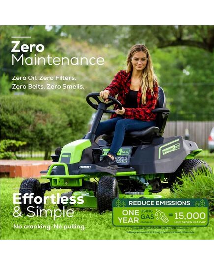 Трактор садовый GREENWORKS аккумуляторный GC82LT107 (без АКБ и ЗУ), изображение 3