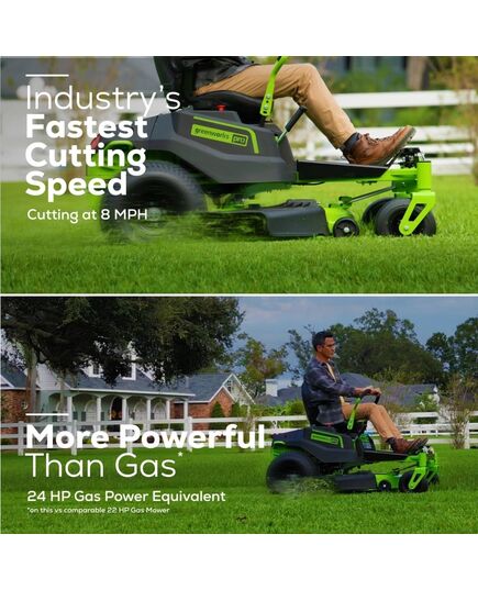 Трактор садовый GREENWORKS аккумуляторный GC82ZT107 (без АКБ и ЗУ), изображение 2