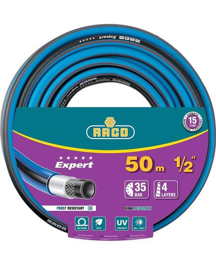 Шланг поливочный RACO EXPERT 1/2″, 50м 35 атм четырёхслойный, армированный (40302-1/2-50)