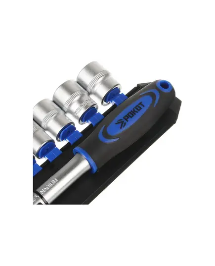 Набор инструмента POKOT 11 предметов, 1/2" (головки и трещотка), изображение 3