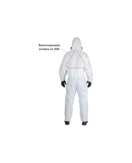 Комбинезон JETA SAFETY JPC65-XL защитный из нетканого материала, 55% полиэтилен 45% полипропилен, изображение 2
