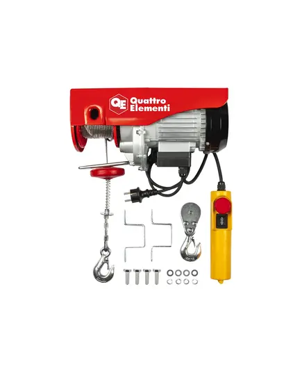 Таль электрическая QUATTRO ELEMENTI TL-500 (1100Вт, 250/500кг, трос 12м, блок полиспаст в компл.), изображение 4