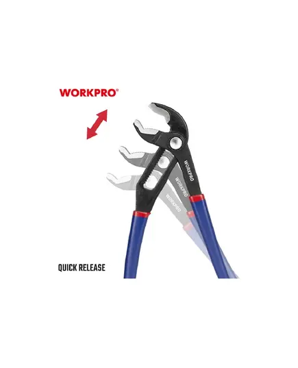 Набор из 2-х переставных клещей WORKPRO, 205 и 250мм, изображение 3