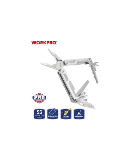 Мультитул WORKPRO 200мм 15 в 1, изображение 3