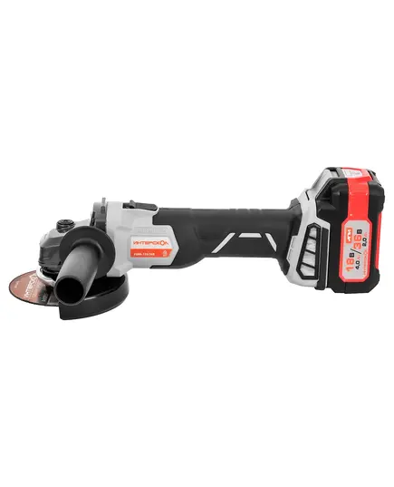 Аккумуляторная угловая шлифмашина ИНТЕРСКОЛ УШМ-125/36В, бесщеточн., Li-ion АПИ, кейс, 2х2,0Ач, ЗУ, изображение 2