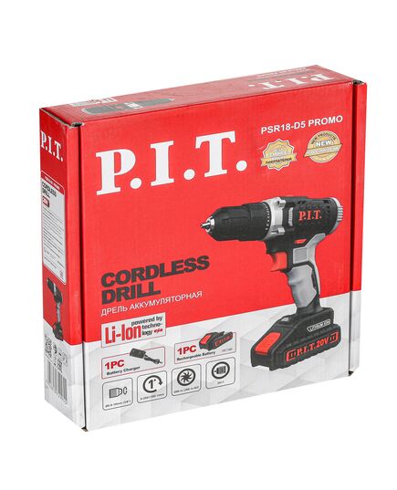 Аккумуляторный шуруповерт P.I.T. PSR18-D5 PROMO, 30Нм, 20В, 1,5 Ач, быстр.зарядка, изображение 7 от магазина Планета Инструмент Аккумуляторный шуруповерт P.I.T. PSR18-D5 PROMO, 30Нм, 20В, 1,5 Ач, быстр.зарядка, изображение 7
