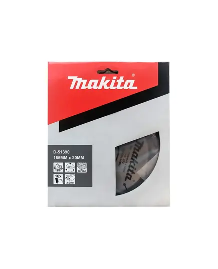 Диск пильный MAKITA 165x20x2/1.2x16T (D-51390), изображение 2