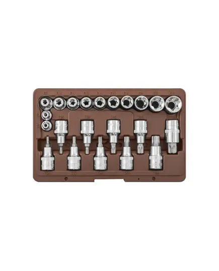 Набор OMBRA торцевых головок и насадок с вставками TORX 22 предмета, изображение 2