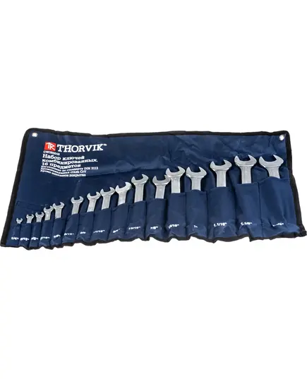 Набор ключей THORVIK CWIS0016 гаечных комбинированных дюймовых в сумке 1/4"--1-1/4", 16 предметов-1 шт, изображение 2
