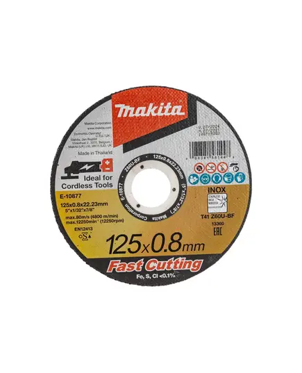 Диск отрезной MAKITA 125х0,8х22,23 для нержавеющей стали плоский Z60U