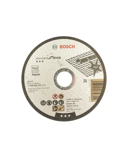 Диск отрезной BOSCH 125_22_1.0мм Standard по нержавеющей стали (2608603171)