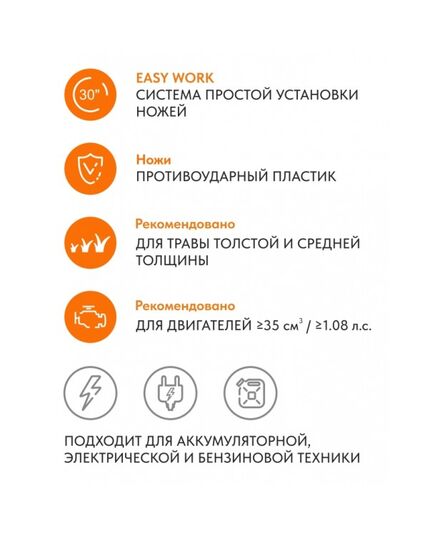 Головка триммерная VILLARTEC P-Cut 3, переходники М8х1.25 LH/RH, М10х1.25 LH, М10х1.0 LH, 5/16" LH/RH Length=3/4", 3/8-24 RH, М8х1 RH, М8х1 RH, Lengtр=1,3/4, изображение 2