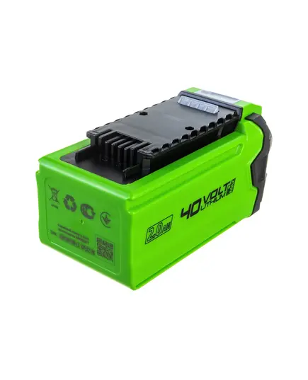 Аккумулятор GREENWORKS G40B2, 40В 2Ач Li-ion G-MAX 40V (2926907gw), изображение 3 от магазина Планета Инструмент Аккумулятор GREENWORKS G40B2, 40В 2Ач Li-ion G-MAX 40V (2926907gw), изображение 3