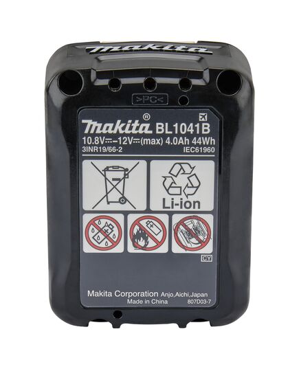 Аккумулятор MAKITA BL1041B (CXT 12В, 4Ач, индикатор заряда), картон, изображение 5