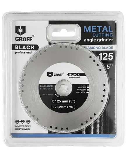Диск алмазный GRAFF Black 125хх22.23мм отрезной по металлу, изображение 3